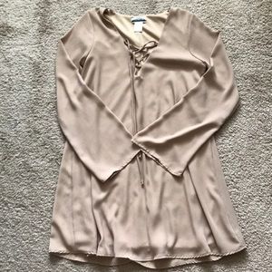 Lace Up Bell Sleeve Dress